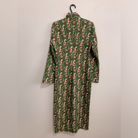 BNWT Zara Women’s Green Paisley Print Midi Slit Dress Size M - Picture 4 of 5
